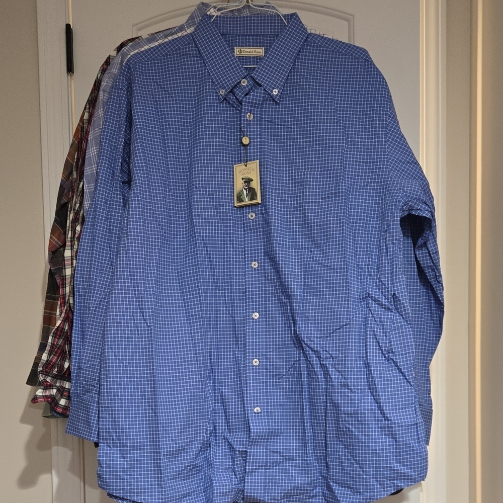Donald Ross Blue Gingham Men's Shirt